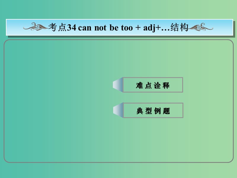 高考英语总复习 常考句式 can not（never）be too+adj课件 新人教版.ppt_第1页