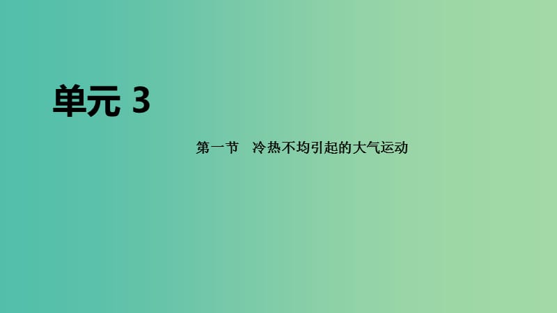 2020届高考地理总复习 第三单元 地球上的大气 第一节 冷热不均引起的大气运动课件.ppt_第1页