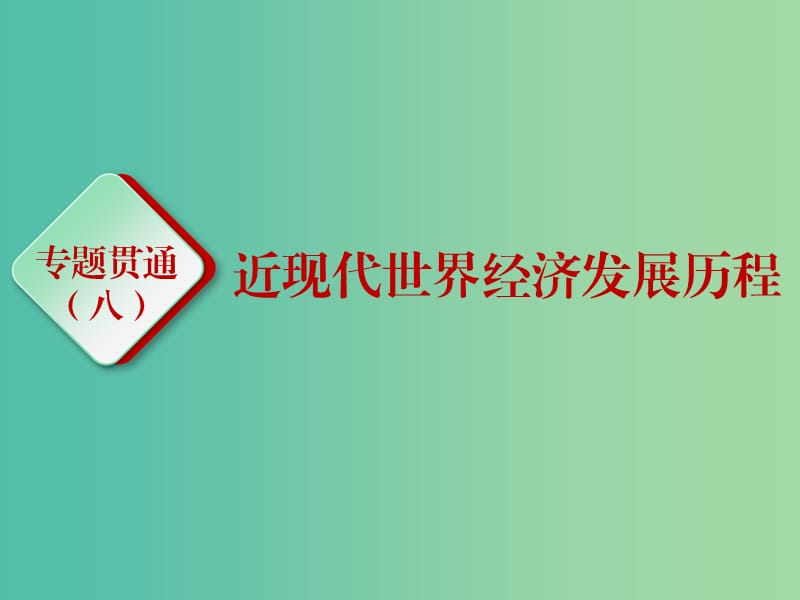 2019高考历史二轮复习 专题贯通八 近现代世界经济发展历程课件.ppt_第1页