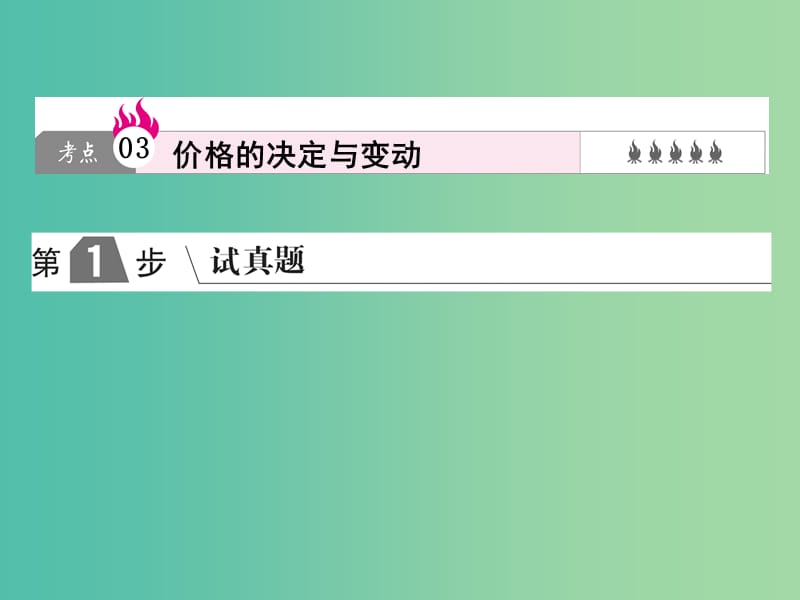 2019版高考政治一轮复习（A版）第1部分 经济生活 专题一 生活与消费 考点03 价格的决定与变动课件 新人教版.ppt_第1页