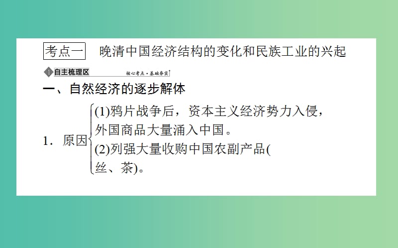 2019年高考历史二轮复习方略 专题16 近代中国资本主义的曲折发展课件 人民版.ppt_第3页