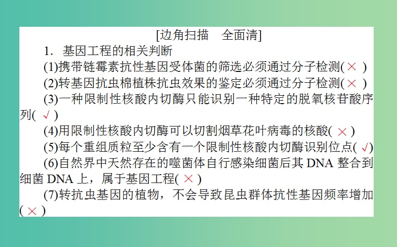 2019届高考生物二轮复习 专题七 现代生物科技专题 1 基因工程和细胞工程课件.ppt_第3页