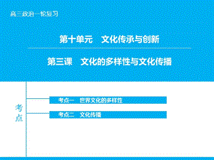 高考政治大一輪復(fù)習(xí) 第十單元 第三課 文化的多樣性與文化傳播課件 新人教版.ppt