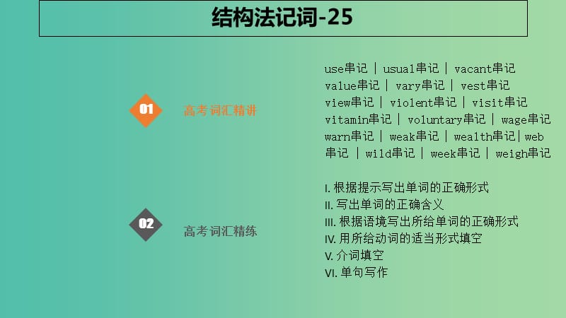 2019版高考英语大一轮复习 结构法记词-25课件.ppt_第1页