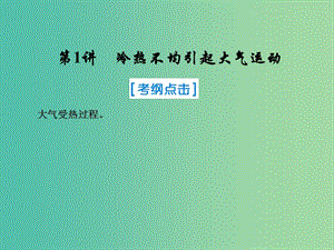 2019屆高考地理一輪復習 第一部分 自然地理 第二章 地球上的大氣 1 冷熱不均引起大氣運動課件 新人教版.ppt