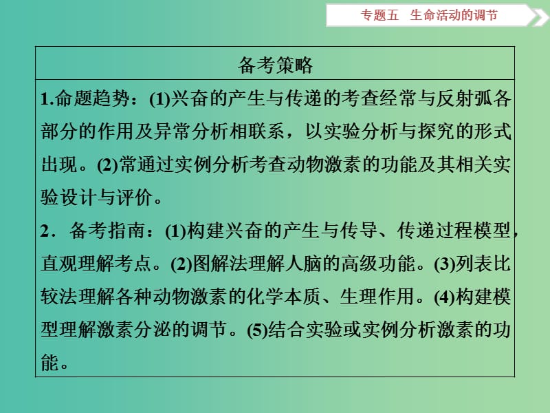 （浙江专用）高考生物二轮复习 专题五 生命活动的调节 第2讲 人和动物生命活动的调节课件.ppt_第3页