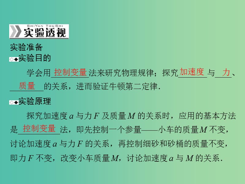 高考物理一轮总复习 专题三 实验四 验证牛顿运动定律课件 新人教版.ppt_第2页