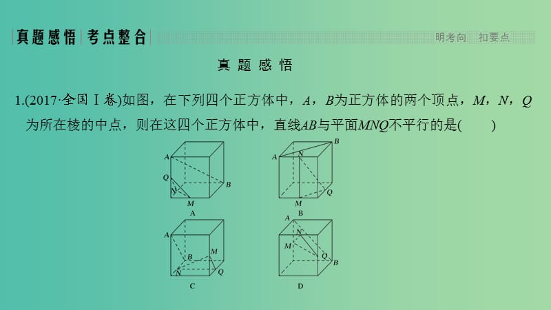 2019高考数学二轮复习 专题三 立体几何 第2讲 空间点、线、面的位置关系课件.ppt_第3页