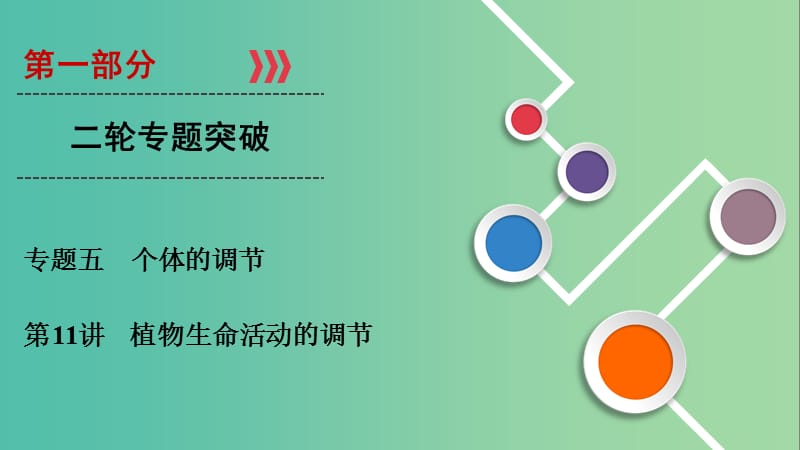 2019年高考生物二轮复习 第1部分 专题突破 第11讲 植物生命活动的调节课件.ppt_第1页