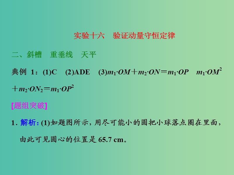 高考物理一轮复习 实验十六 验证动量守恒定律习题详解课件 新人教版.ppt_第1页