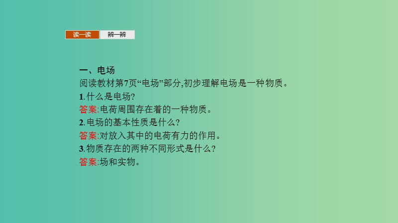 2019高中物理 第一章 电流 1.2 电场课件 新人教版选修1 -1.ppt_第3页