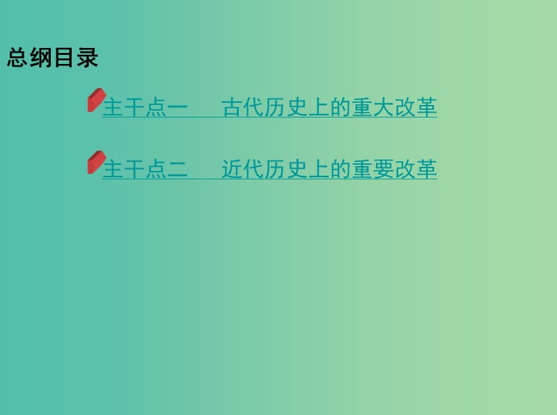 2019高考历史二轮复习 选修一 历史上重大改革回眸课件.ppt_第2页