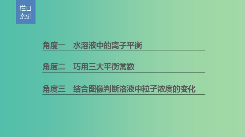 2019高考化学二轮选择题增分策略 第一篇 命题区间七 水溶液中的离子平衡课件.ppt_第2页