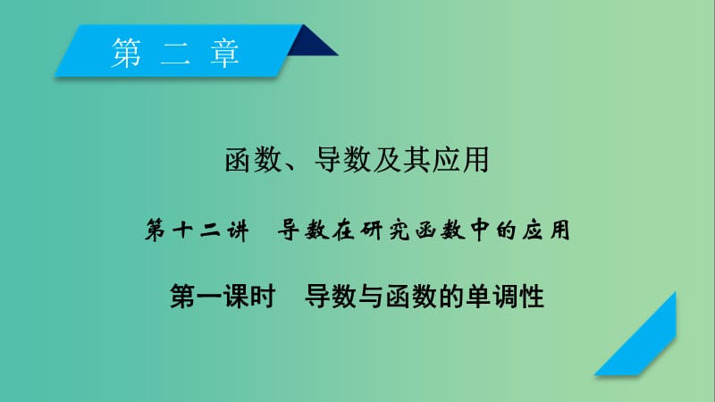 2020高考数学一轮复习 第二章 函数、导数及其应用 第12讲 导数在研究函数中的应用（第1课时）导数与函数的单调性课件.ppt_第1页