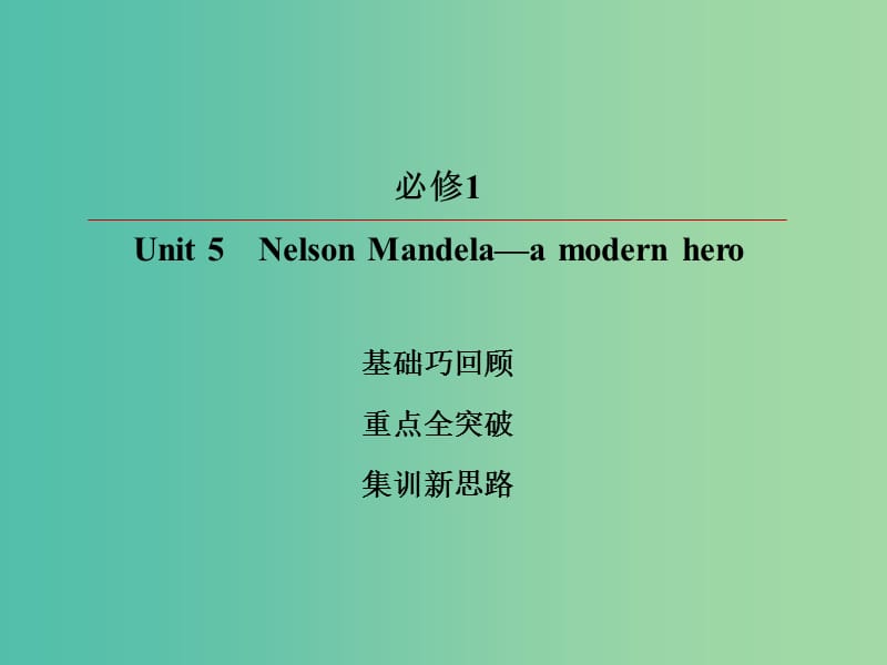 2019版高考英语一轮复习 第一部分 教材复习 Unit 5 Nelson Mandela—a modern hero课件 新人教版必修1.ppt_第2页