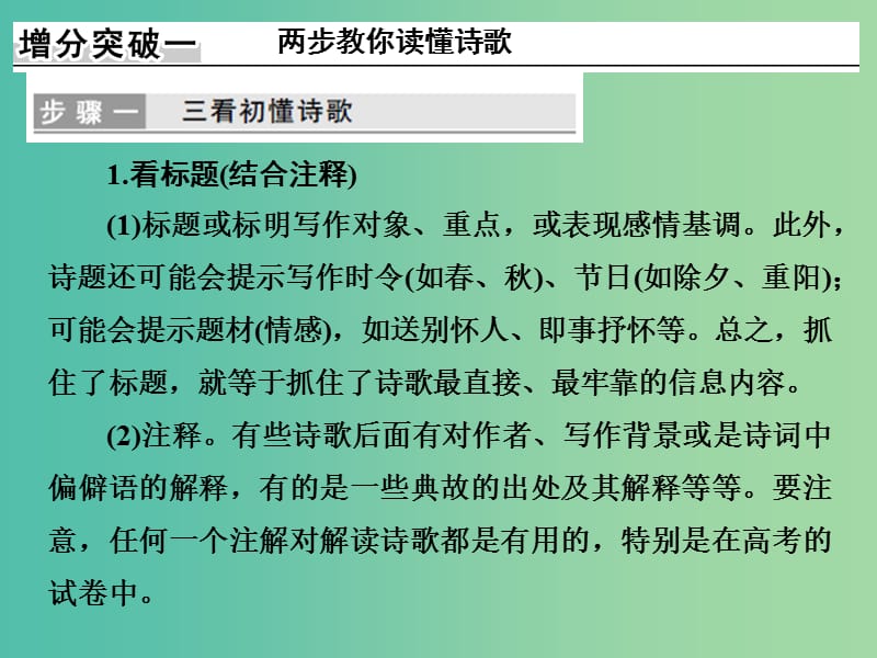 高考语文二轮复习第二部分古代诗文阅读专题二古代诗歌阅读课件.ppt_第3页