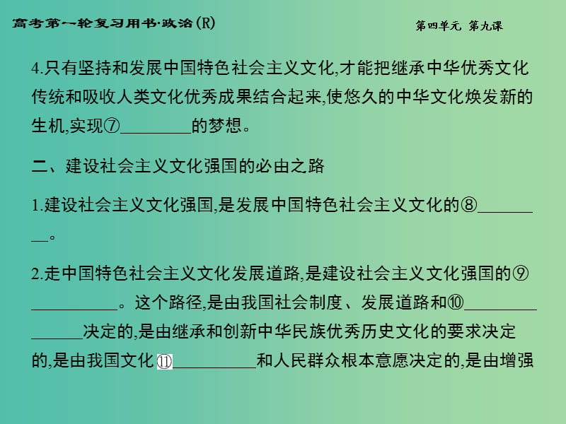 高考政治第一轮复习 第四单元 第九课 建设社会主义文化强国课件 新人教版必修3.ppt_第3页