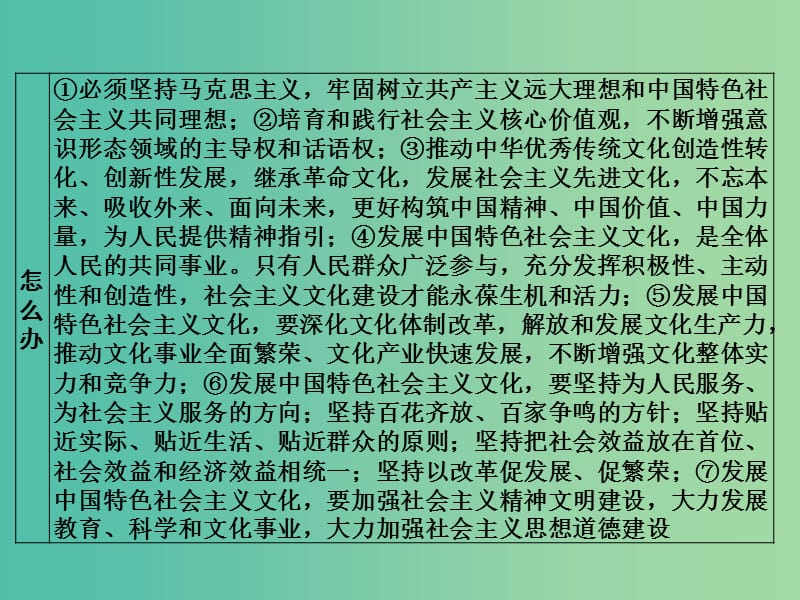 2019版高考政治一轮复习（A版）第3部分 文化生活 专题十二 发展中国特色社会主义文化 考点42 建设社会主义文化强国课件 新人教版.ppt_第3页