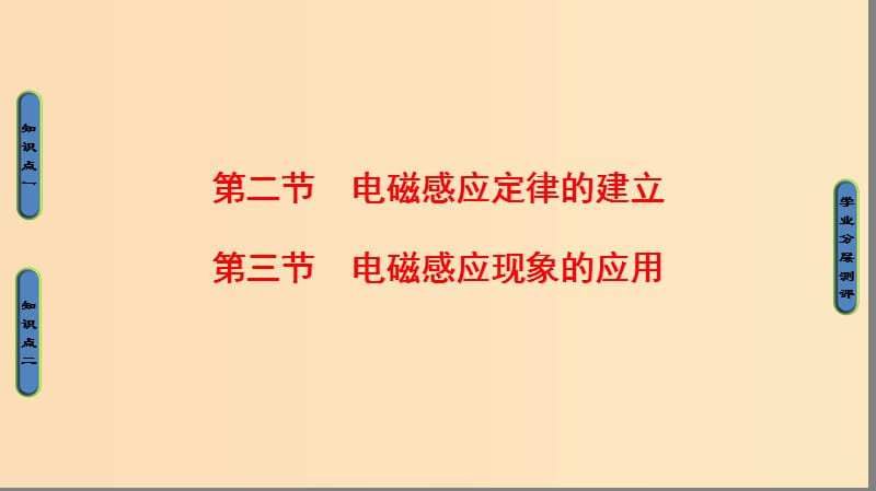 2018版高中物理 第2章 电磁感应与电磁场 第2节 电磁感应定律的建立 第3节 电磁感应现象的应用课件 粤教版选修1 -1.ppt_第1页