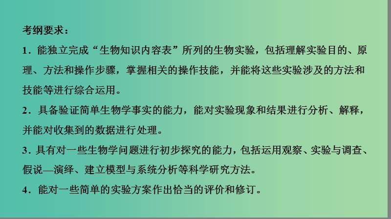 2019届高考生物二轮复习 专题7 实验与探究 第15讲 实验与探究课件.ppt_第3页