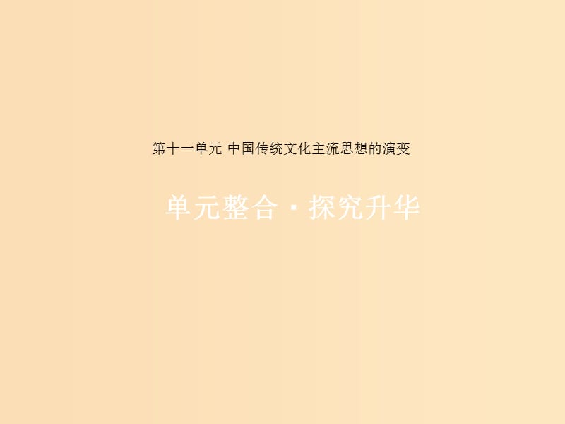 2019版高考历史一轮复习 第十一单元 中国传统文化主流思想的演变单元整合课件.ppt_第1页