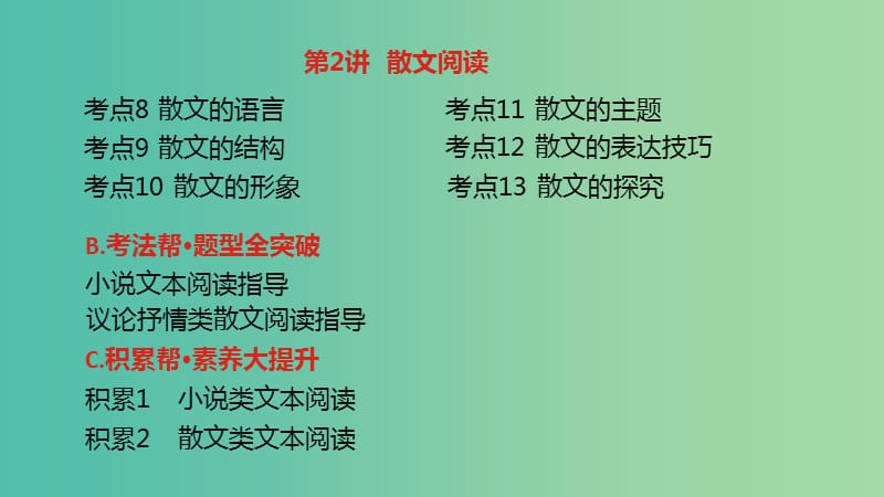 2019届高考语文总复习 专题二 文学类文本阅读课件.ppt_第3页