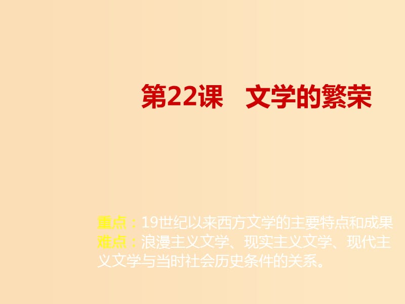 2018-2019学年高中历史 第八单元 19世纪以来的世界文学艺术 第22课 文学的繁荣课件1 新人教版必修3.ppt_第2页