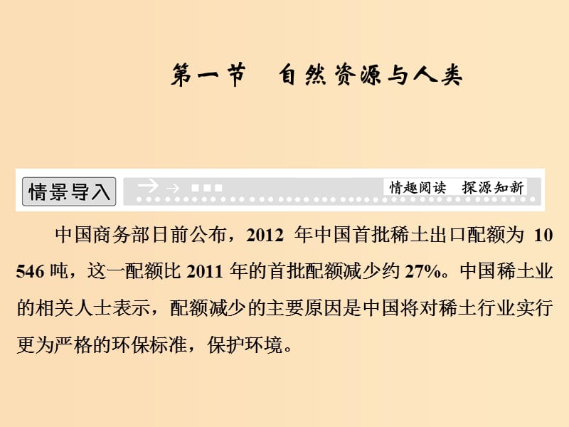 2018年高中地理第四单元从人地关系看资源与环境4.1自然资源与人类课件鲁教版必修1 .ppt_第1页