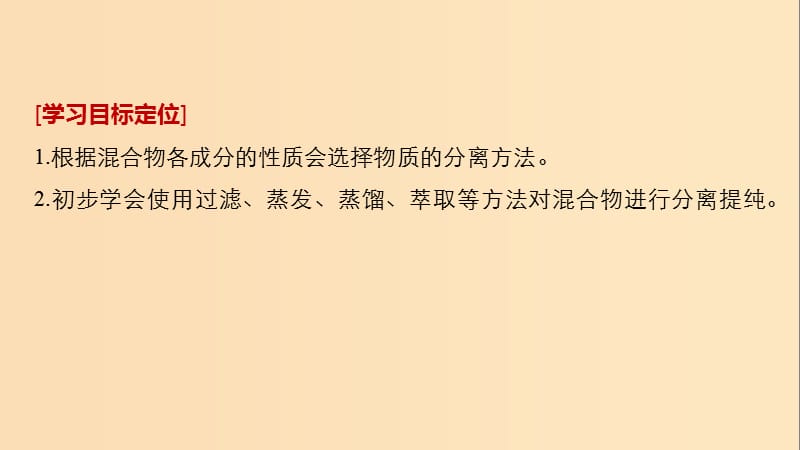 2018高中化学 专题1 化学家眼中的物质世界 第二单元 研究物质的实验方法 第1课时 物质的分离与提纯课件 苏教版必修1.ppt_第2页