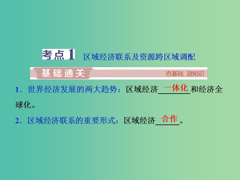 2019高考地理一轮复习 第9章 区域地理环境与人类活动 第29讲 区域经济联系课件 湘教版.ppt_第3页