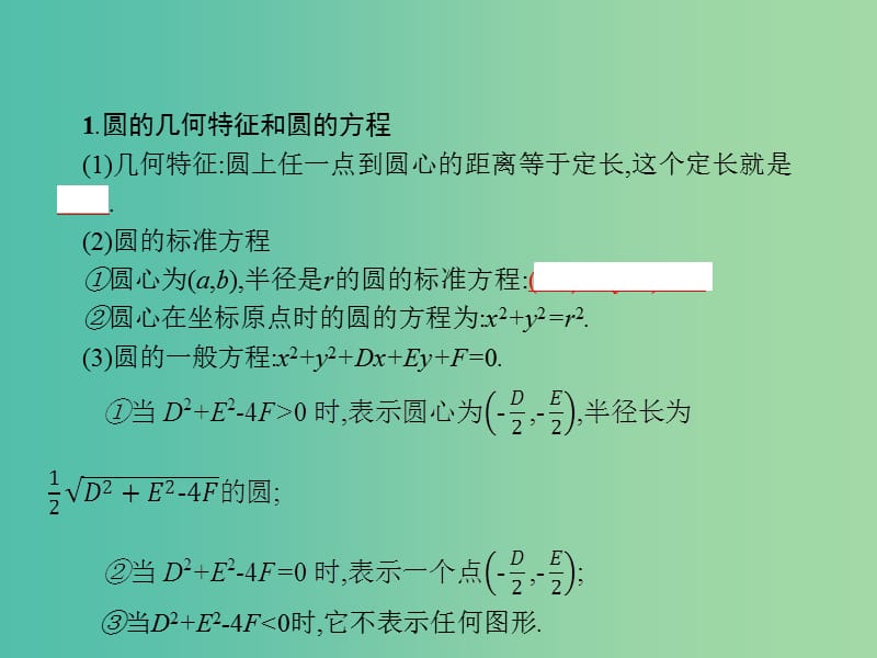 高考数学一轮复习 第九章 解析几何 9.3 圆与圆的方程课件 文 北师大版.ppt_第3页