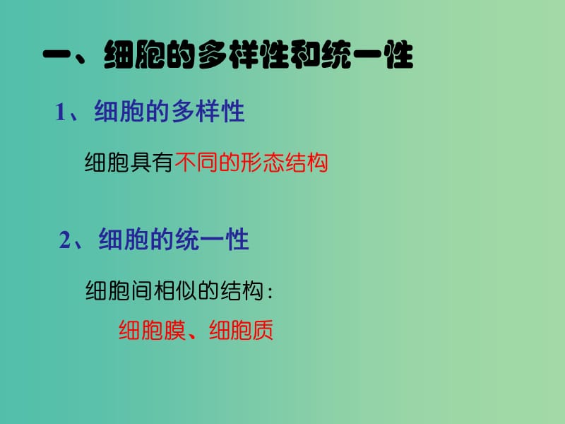 云南省峨山彝族自治县高中生物 第一章 走近细胞 1.2 细胞的多样性和统一性课件7 新人教版必修1.ppt_第3页