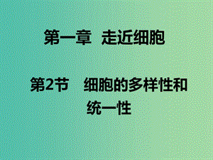 云南省峨山彝族自治縣高中生物 第一章 走近細胞 1.2 細胞的多樣性和統(tǒng)一性課件1 新人教版必修1.ppt