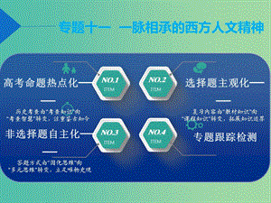 2019屆高考?xì)v史二輪復(fù)習(xí) 板塊三 世界史 專(zhuān)題十一 一脈相承的西方人文精神課件.ppt