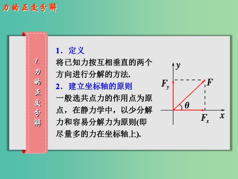 高考物理大一轮复习 2.14思想方法 力的正交分解法课件 沪科版.ppt_第3页