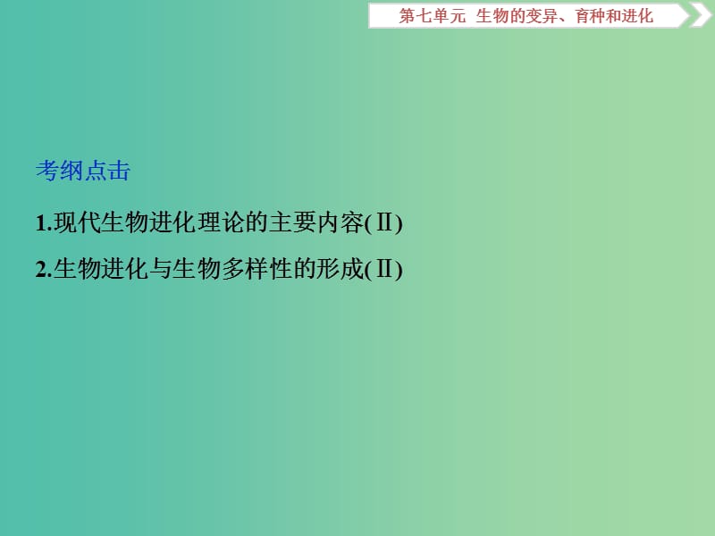 2019届高考生物一轮复习 第七单元 生物的变异、育种和进化 第24讲 现代生物进化理论课件.ppt_第2页