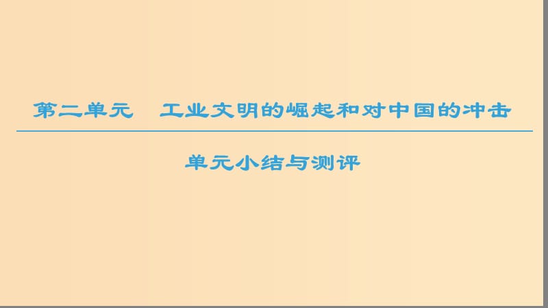 2018-2019学年高中历史 第二单元 工业文明的崛起和对中国的冲击单元小结与测评课件 岳麓版必修2.ppt_第1页