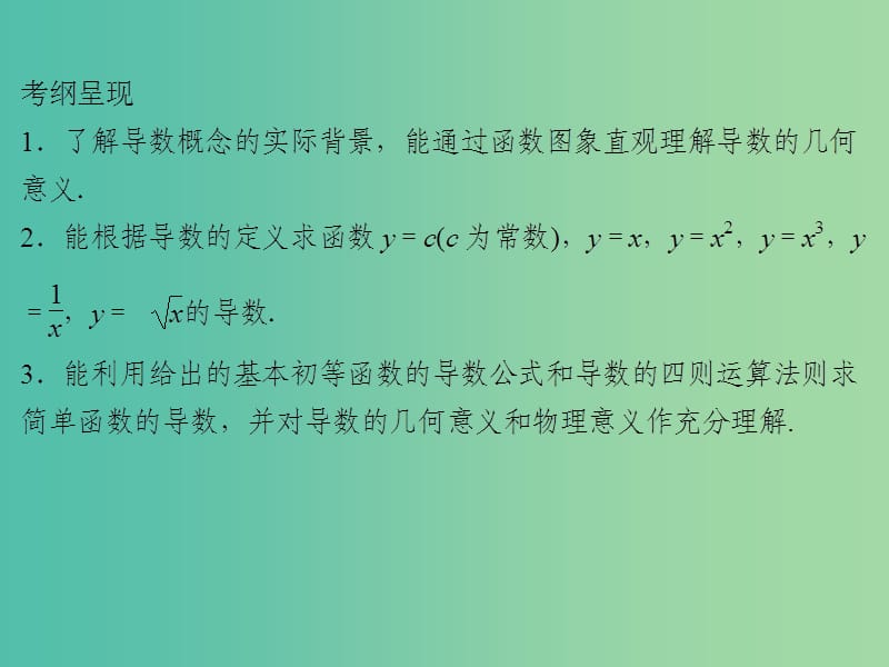 2020届高考数学一轮复习 第3章 导数及其应用 第13节 导数的概念与运算课件 文.ppt_第2页