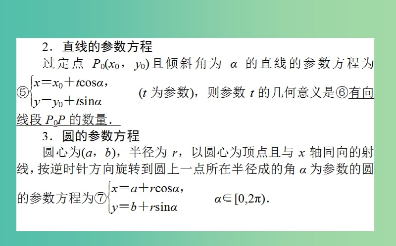 2020高考数学一轮复习 选修4-4 坐标系与参数方程 2 参数方程课件 文.ppt_第3页