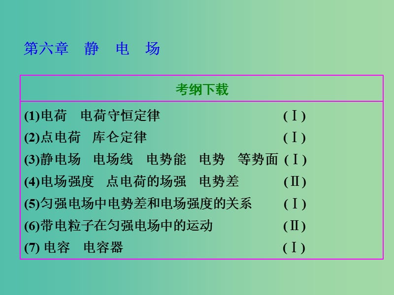 高考物理總復習 第六章 第1節(jié) 電場力的性質(zhì)課件.ppt_第1頁