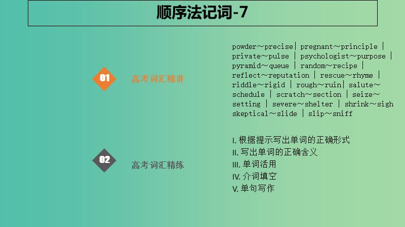 2019版高考英语大一轮复习 顺序法记词-7课件.ppt_第1页