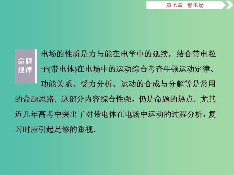 2019届高考物理一轮复习第七章静电场突破全国卷6力电综合问题课件新人教版.ppt_第2页