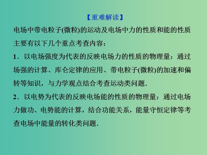 2019届高考物理一轮复习第七章静电场突破全国卷6力电综合问题课件新人教版.ppt_第3页