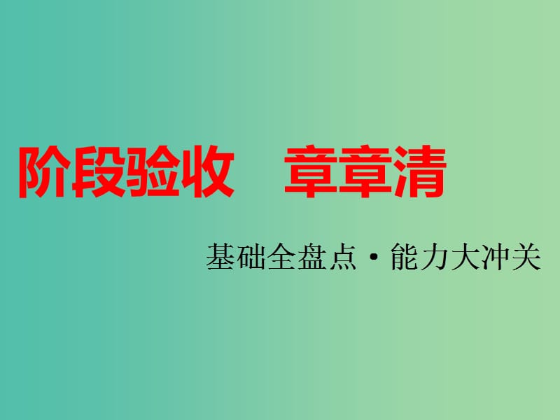 安徽省芜湖市高考化学一轮复习 第1章认识化学科学阶段验收章章清课件.ppt_第1页