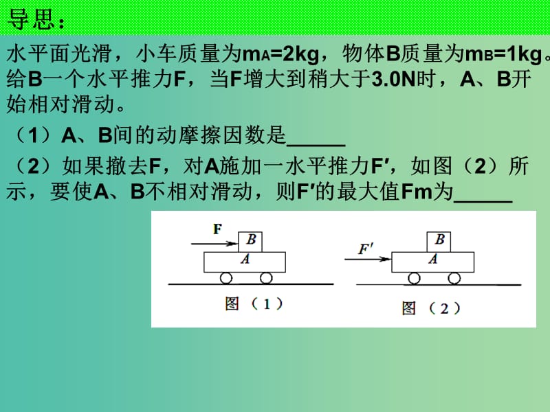 河北省高考物理一轮复习（牛顿运动定律）3.5 板块模型课件 新人教版.ppt_第1页