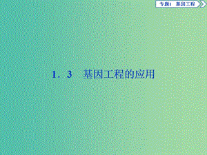 2019年春高中生物 專題1 基因工程 1.3 基因工程的應(yīng)用課件 新人教版選修3.ppt