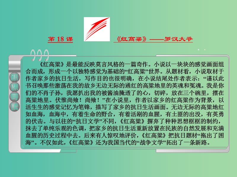 2019版高中语文第九单元第18课红高粱罗汉大爷课件新人教版选修中国小说欣赏.ppt_第2页