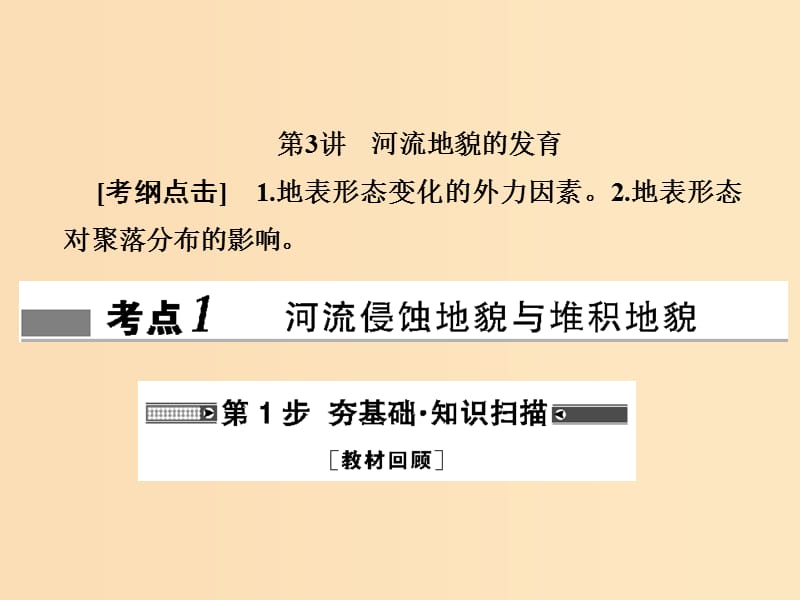 2018屆高考地理總復(fù)習(xí) 第四章 地表形態(tài)的塑造 1-4-3 河流地貌的發(fā)育課件 新人教版.ppt_第1頁