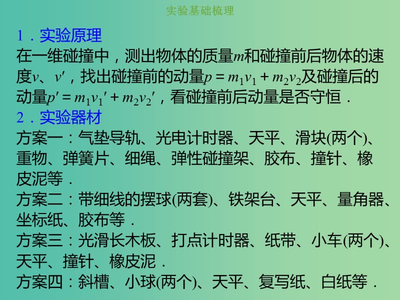 2019版高考物理总复习 第六章 碰撞与动量守恒 6-4 实验七 验证动量守恒定律课件.ppt_第2页