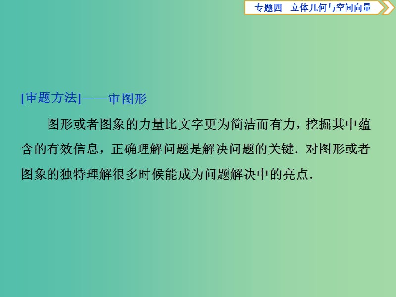 2019届高考数学二轮复习第二部分突破热点分层教学专项二专题四4高考解答题的审题与答题示范四立体几何类解答题课件.ppt_第2页